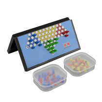 磁性跳棋益智高档亲子儿童小学生成人折叠式多人游戏大号磁石棋盘