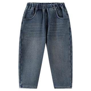 小象汉姆童装男童加绒裤子冬装新款2025儿童牛仔裤加厚保暖长裤潮