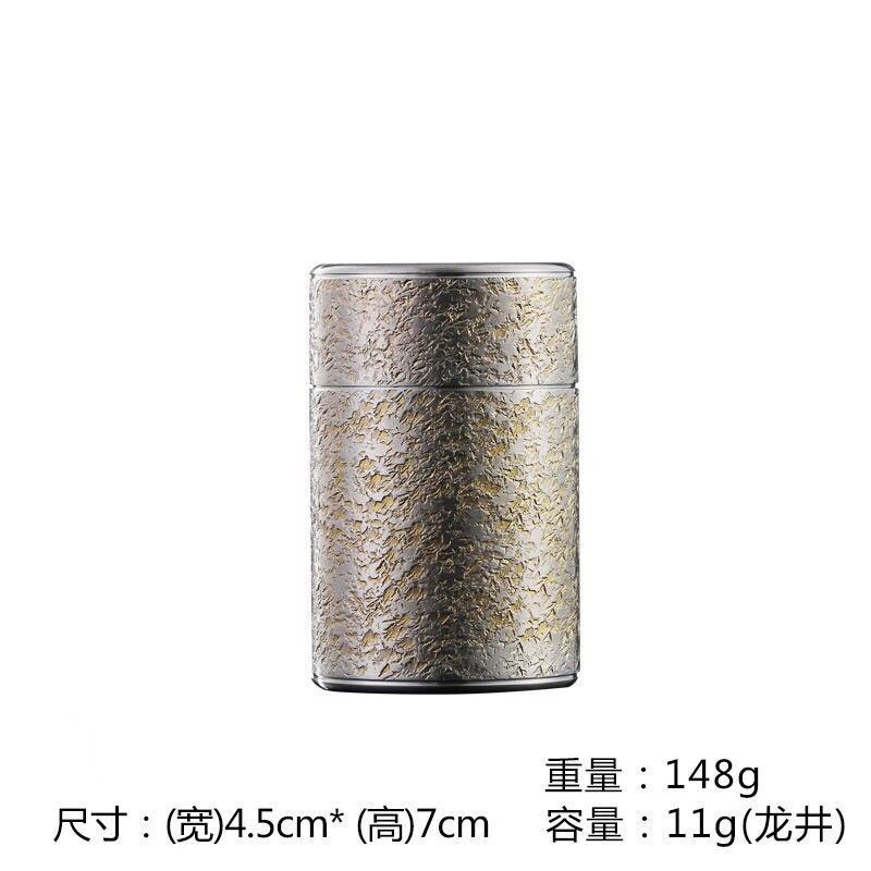 Coffers thread tin cans pure tin tea leaves pot portable travel metal sealing storage tea cans Japanese style small tin cans unleaded hammer-Taobao