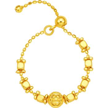 Saturday lucky yellow 18k gold bead ring for women