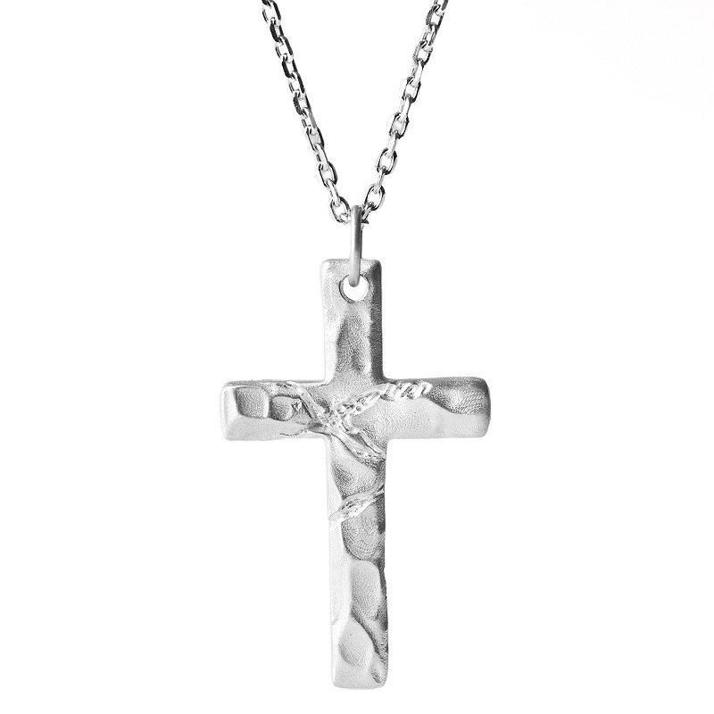 Handmade 999 sterling silver cross pendant necklace
