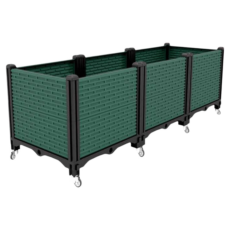 Planting box on wheels, movable flower box for growing vegetables