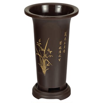 Resin antique orchid flower pot with height and thickness without side holes
