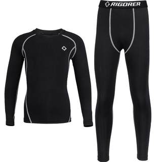 准者儿童紧身衣打底衫训练跑步运动篮球速干健身压缩衣裤加绒套装