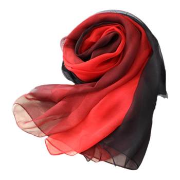 Spring, autumn and summer gradient women's georgette silk scarf