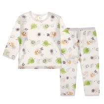 Childlike hands and heart childrens home clothes summer thin air-conditioned clothes 1 set of pure cotton long-sleeved baby pajamas for boys and girls