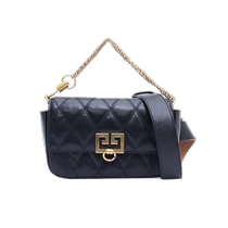 (self-employed) Middle 98 new GIVENCHY purse black diagonal satchel black leather C