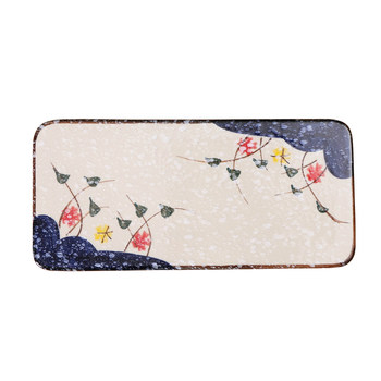 Creative ceramic style Japanese flat plate tray rectangular sushi plate dessert fruit plate ຮ້ານອາຫານ sashimi ສະແດງ