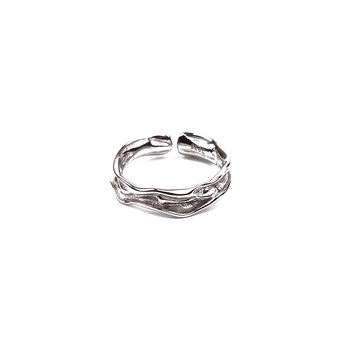 JQTIMTC<Sense of Doom>s925 sterling silver texture irregular ring women's tailring dark design ring men