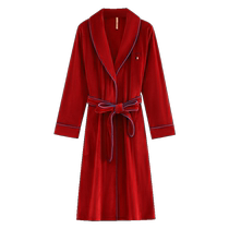 Robe de nuit dame robe de bain automne hiver flanelle épaisseur plus velours corail dans la vie de la Grande Année Dragon Rouge