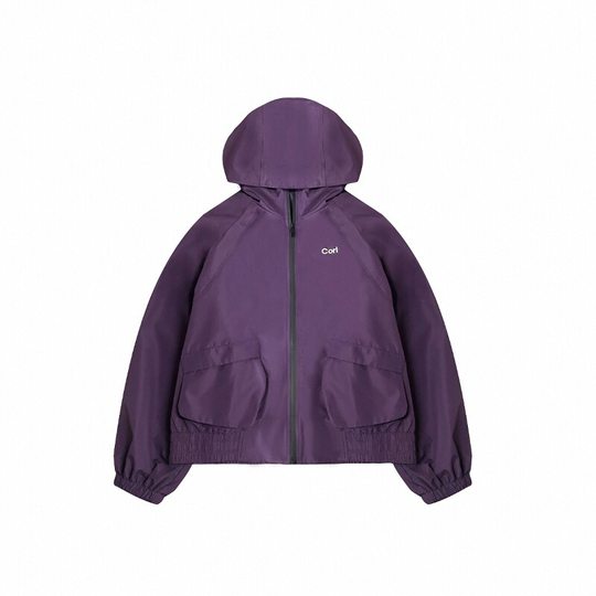 Women's plus size mother's wear purple hooded coat