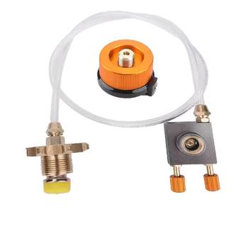 ປ່ຽງສາກຖັງແກັດ Flat gas tank valve charging for outdoor stoves Adapter camping gas tank charge belt with drain