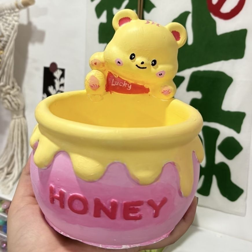 ตุ๊กตาปูนปลาสเตอร์ระบายสีด้วยสี งานแฮนด์เมด ประดับตกแต่งแบบสร้างสรรค์ DIY