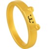Trendy Acer line puppy gold ring pure gold ring 5D hard gold gilded pair ring hard gold birthday gift