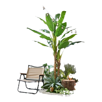Outdoor camping style decoration green plant landscaping simulation restaurant pub barbecue shop indoor landscaping soft decoration design