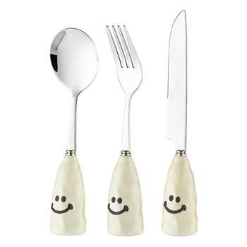 Onlycook ceramic handle can stand up knife and fork spoon