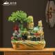 Artificial Mountain and Water Fountain with Circulating Water Feature, Fish Tank, Office and Living Room Decoration, Desktop Feng Shui Wheel, Wealth-Attracting Ornament, Landscape