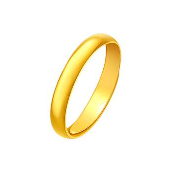 Chow tai sang gold ring glossy couple ring gift