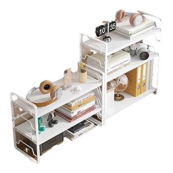 Desktop storage shelf multi-layer desk small bookshelf storage desk layered iron shelf student dormitory desk