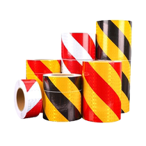 Red white yellow and black twill high-brightness reflective tape traffic guardrail safety anti-collision warning tape garage floor sticker