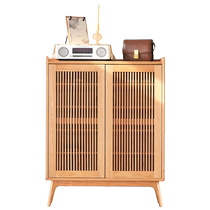 Original elements all solid wood shoe cabinet Nordic oak shoe rack with door modern small apartment simple entrance cabinet H9092