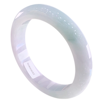 (Self-operated) Qianyu Shiguang Burmese natural A-grade jadeite ice-moistened pale green flower pale purple delicate jade bracelet
