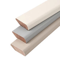 Panlongan pure solid wood baseboard skin-feel Morandi wooden floor base line rhombus white paint base line