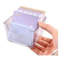 Simple ins note storage box desktop rectangular acrylic transparent drawer student desk handbook organizer dormitory stationery storage organize desktop storage rack note stationery storage box