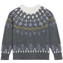 (100% cashmere) erdosKIDS 2024 autumn and winter new round neck warm childrens cashmere sweater