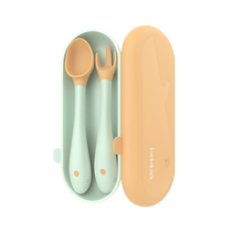 (Self-operated) LOCK&LOCK baby spoon training eating spoon baby food supplement spoon fork spoon childrens tableware set