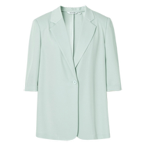 Poetry Fan Green Mint Manbo Suit Jacket 2024 Summer New Temperament Pop Light Thin West Suit Slim Shorts