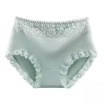 Large size sweet mid-waist tummy control women's underwear jin yi'er