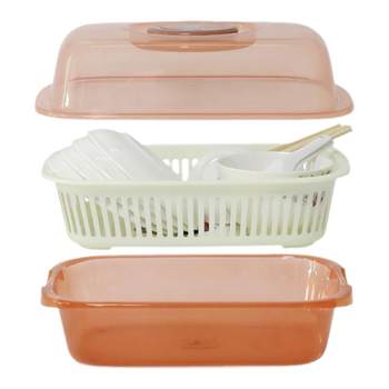 Plastic fruit and vegetable pots, bowls and chopsticks storage pots with lids to drain