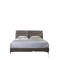 (Full first-layer cowhide) Mousse flagship store bed modern simple leather bed master bedroom double bed soft bed bedroom