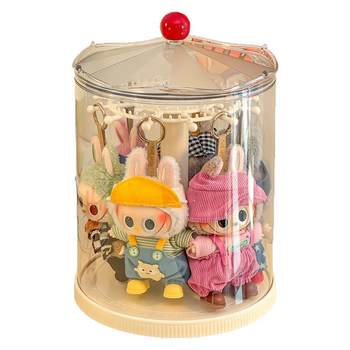 Labubu display box rotating transparent pendant storage box