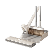Jiajie Youpin Broom and Dustpan Set Home Flat Mop Hands-free Washable Mop Cleaner for Lazy People Mopping the Floor
