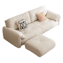 Naizhai washable cat scratch leather sofa bed small apartment dual use three person double living room simple modern rental apartment