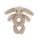 British Jellycat Shy Beige Bonnie Rabbit Rattle Baby Rattle Toy Soothing Baby accompanying Doll