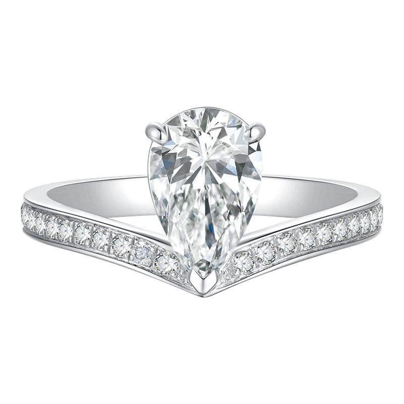 TopMiya artificial diamond ring water drop egret