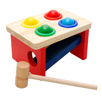 Percussion table childrens puzzle baby early education wooden percussion hammer table color matching toys