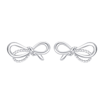 Zhou Daosheng Platinum Earrings pt950 Platinum New Earnail Minimalist Butterfly Knot Earrings Cadeaux pour les filles