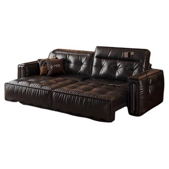 Zero back wall black feather electric sofa adjustable and retractable