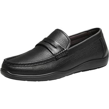 Bestu 2025 autumn new sheepskin slip-on loafers peas shoes business men's casual leather shoes 51701cm5