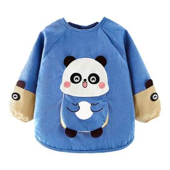 Western style new autumn and winter baby smock children's bib waterproof and anti-dirty kindergarten male and female baby eating apron reverse wear