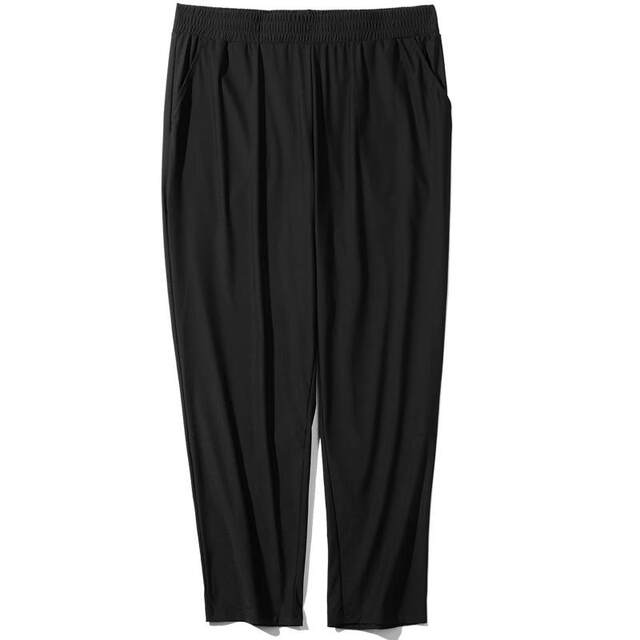 Fat mm6xl ice silk pants large size cropped pants for women ເພີ່ມນ້ໍາ 200 ປອນຫ້າຈຸດ 190 ບາງ summer ເກົ້າເຊັນກາງກາງເກງແມ່