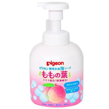 ນຳເຂົ້າຈາກຍີ່ປຸ່ນ Pigeon Baby Peach Leaf Essence Shampoo and Shower Gel 2-in-1 Foam 450ml