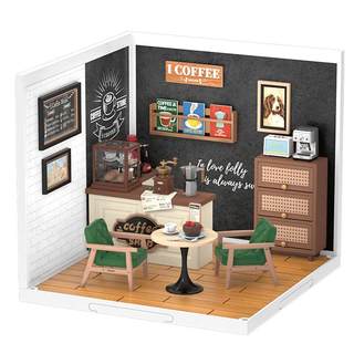 Ruolai super world coffee shop building block assembly