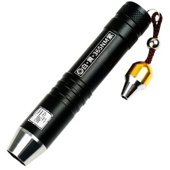 Three-Light Source Flashlight, Strong Light, Rechargeable, Purple Light, 365Nm White-Yellow Light, Special for Identification of Jade, Jadeite, and Amber