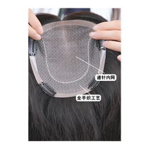 Wig womens head replacement hair piece real hair delivery needle scalp cover white hair increase hair volume in pieces middle-parted bangs wig piece