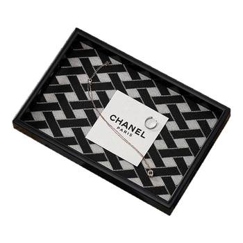 Light luxury wooden black tray rectangular